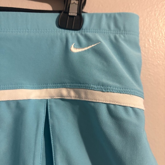 Nike Aqua Blue White Stripe Pleated Mini Tennis Golf Skort Athleisure Size Lg. - Picture 5 of 11